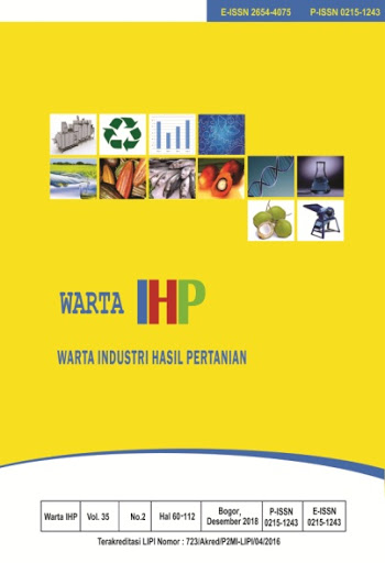 Warta IHP :  Warta Industri Hasil Pertanian / Balai Besar Industri Agro (BBIA)