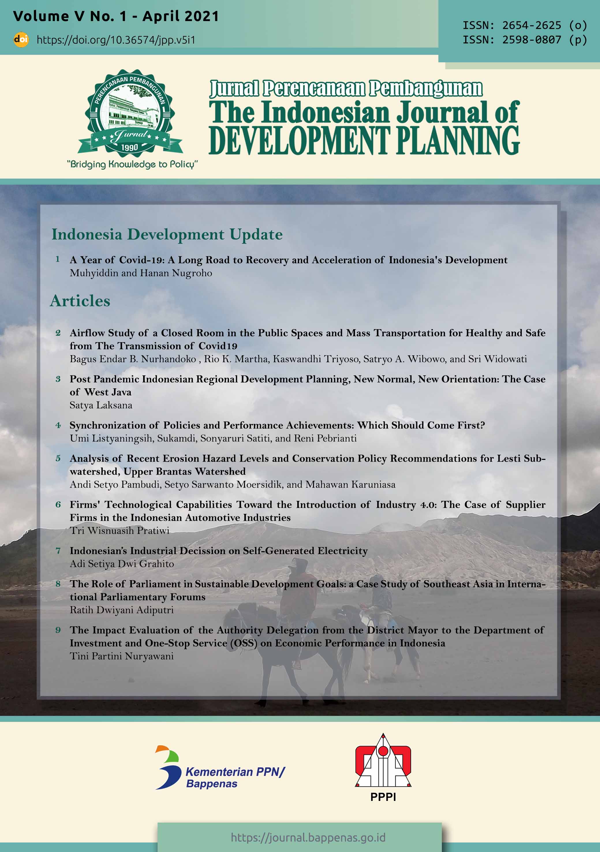 Jurnal Perencanaan Pembangunan/JPP) :  The Indonesian Journal of Development Planning / Kementerian PPN/Bappenas