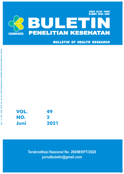 Buletin Penelitian Kesehatan :  Bulletin of Health Research / Badan Penelitian dan Pengembangan Kesehatan - Kemenkes RI